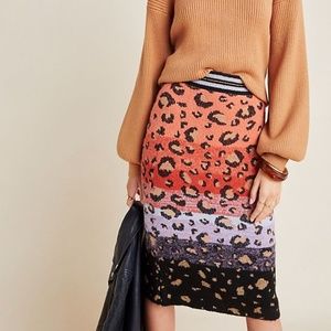 Maeve Cheetah Print Wool Pencil Skirt